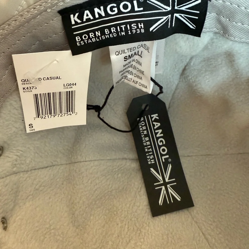 Kangol Quilted Bucket Hat in Light Beige / Cream Small NWT